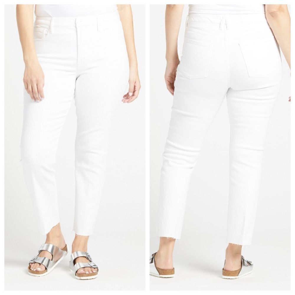 NEW Good American Good Legs Straight Raw Hem Jeans Women’s Plus Size 24